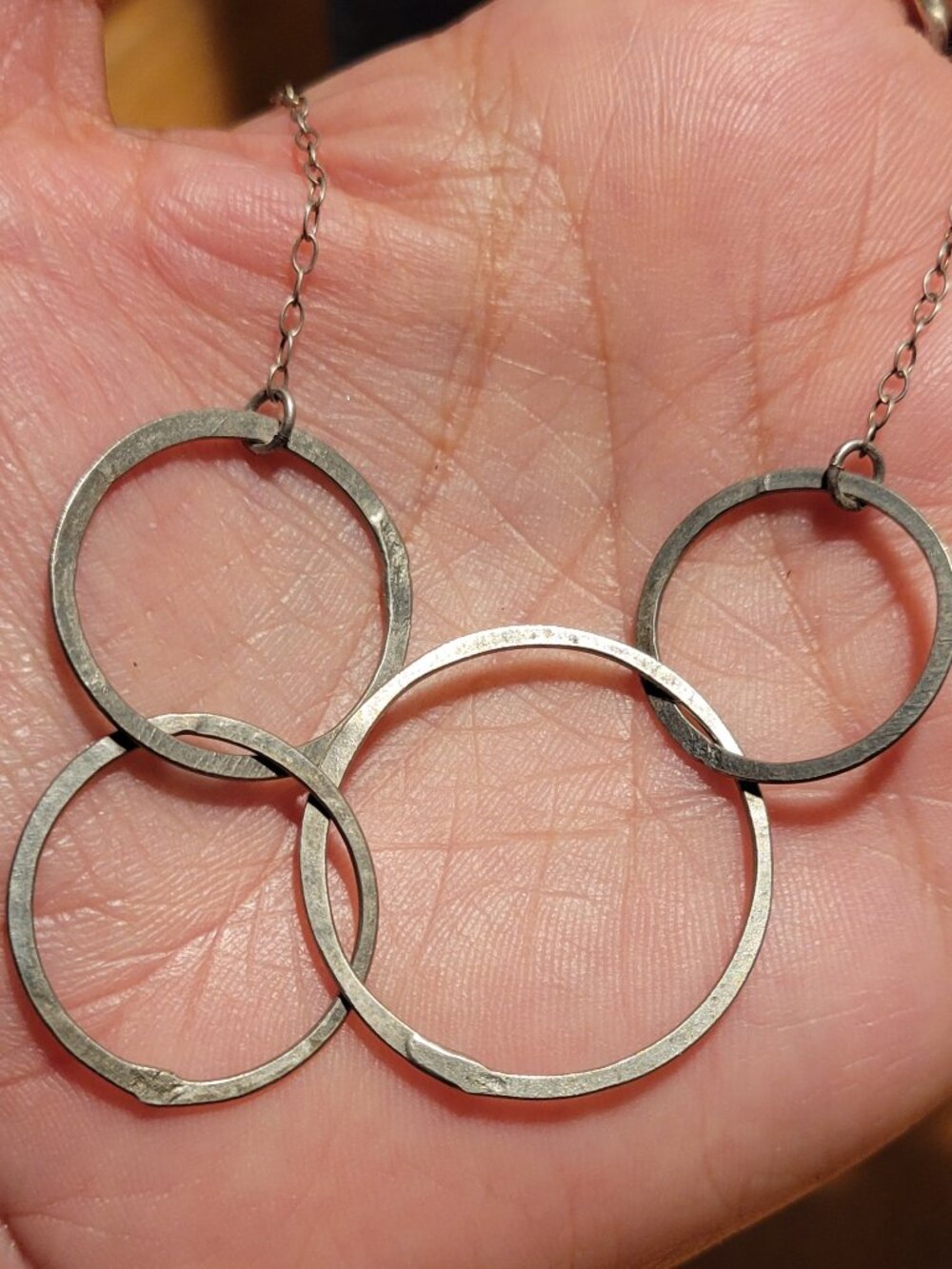 Handmade Sterling Silver Circle Necklace